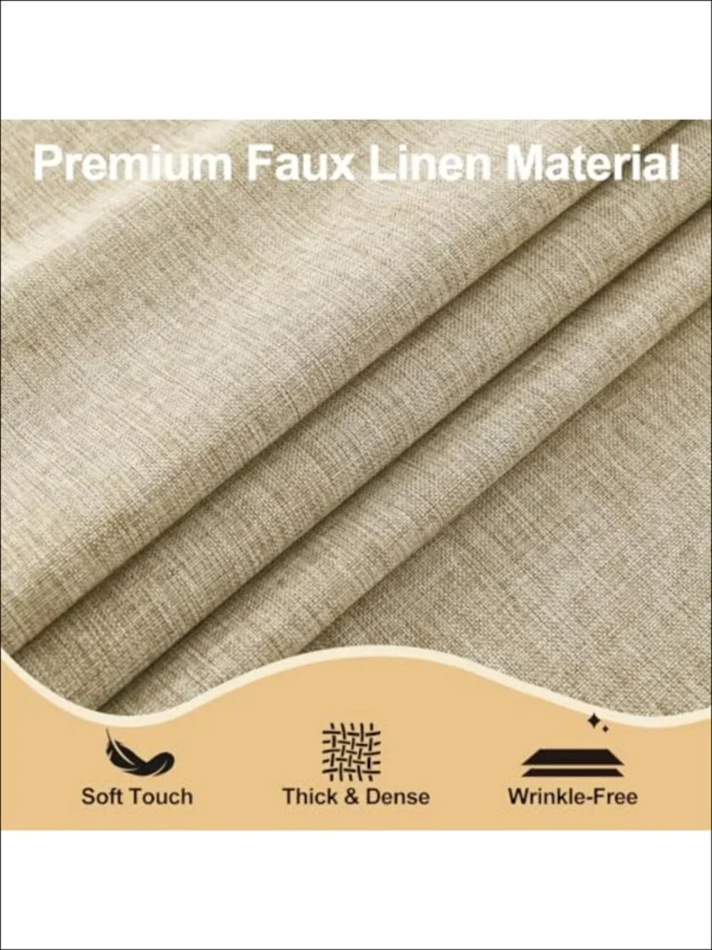 Faux Linen Farmhouse Tablecloth Wrinkle Stain Resistant 60x140 Inch